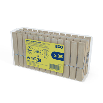 Widex® houten wasknijpers 36 stuks