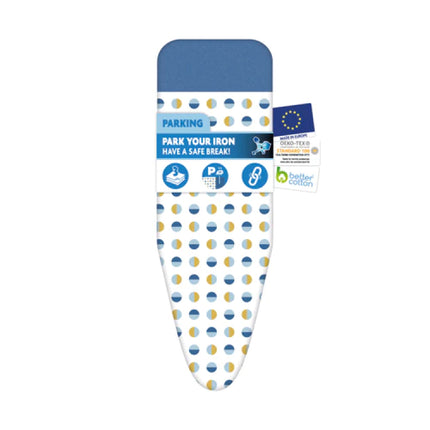 Strijkplankhoes | Comfort | Turbo & Parking | Blue Yellow Dots | 3-laags | Strijkplankovertrek