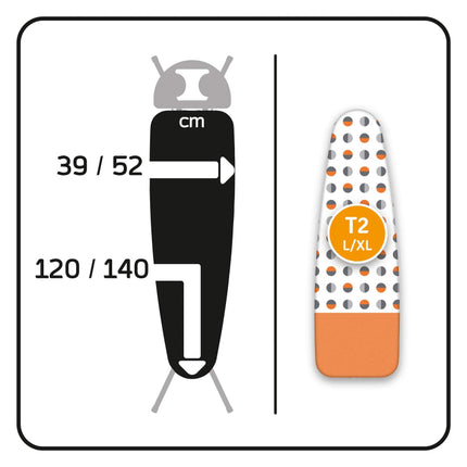 Strijkplankhoes | Comfort | Turbo & Parking | Orange Dots | 3-laags | Strijkplankovertrek