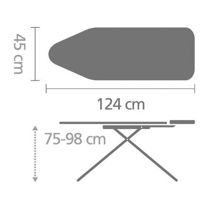 Brabantia strijkplank C met strijkplankhoes | 124 x 45 cm