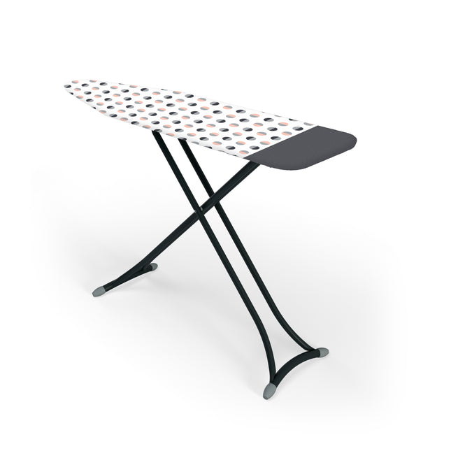 Widex® P0003 strijkplank met strijkplankhoes | 137 x 38 cm | 3-laags | Parking | Pink Grey Dots